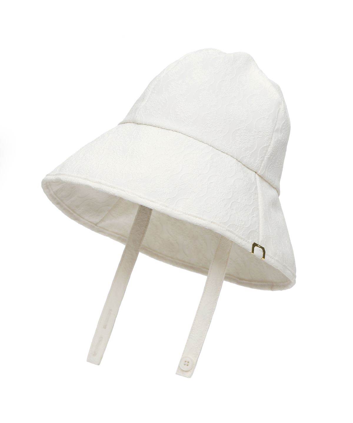 언더컨트롤 스튜디오(UNDERCONTROL STUDIO) 꽃무늬 디테일 탈부착 스트랩 와이드 여성 버킷햇 STRAP BUCKET / FLOWER PATTERN / DEEP MILK