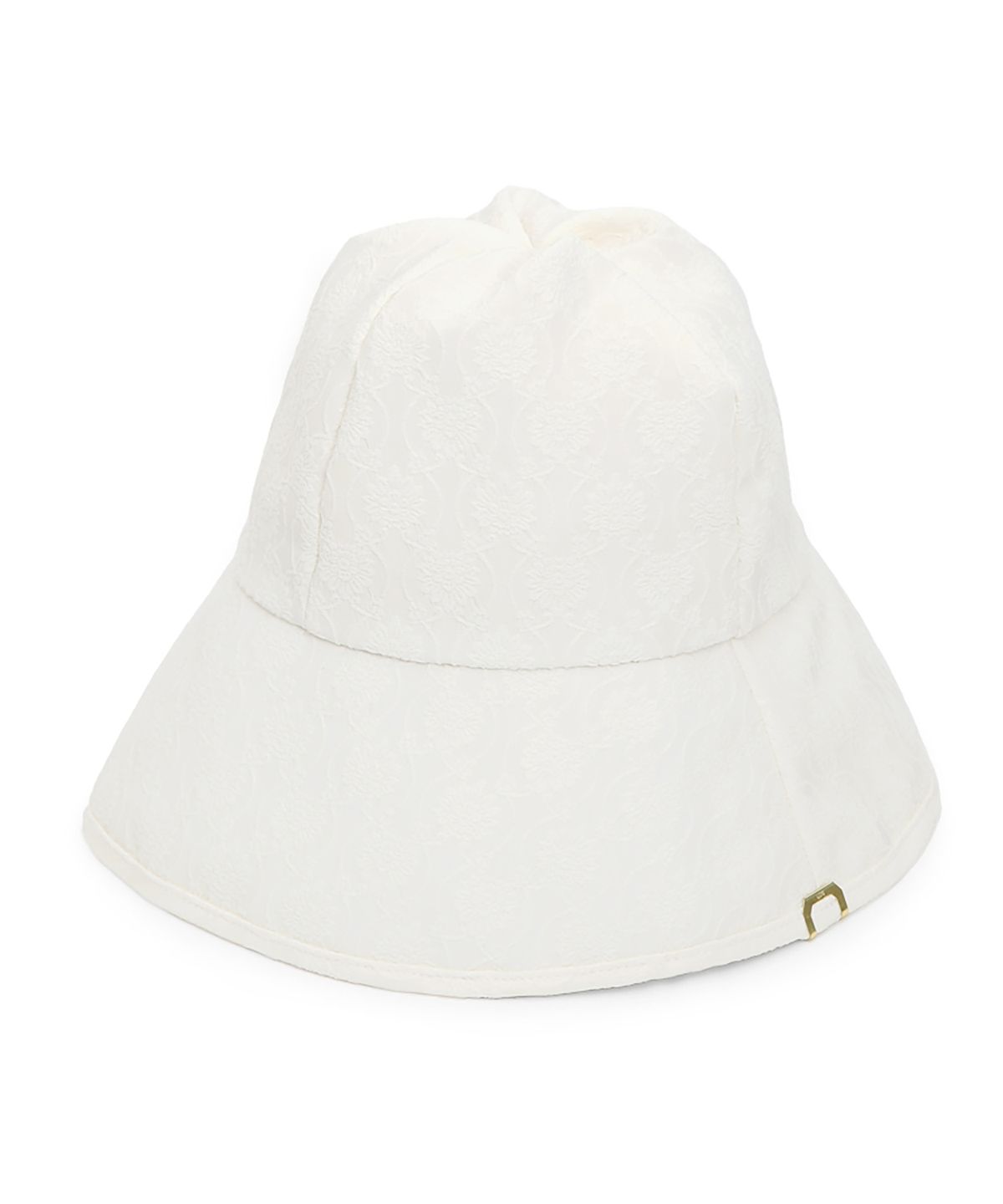 언더컨트롤 스튜디오(UNDERCONTROL STUDIO) 꽃무늬 디테일 탈부착 스트랩 와이드 여성 버킷햇 STRAP BUCKET / FLOWER PATTERN / DEEP MILK