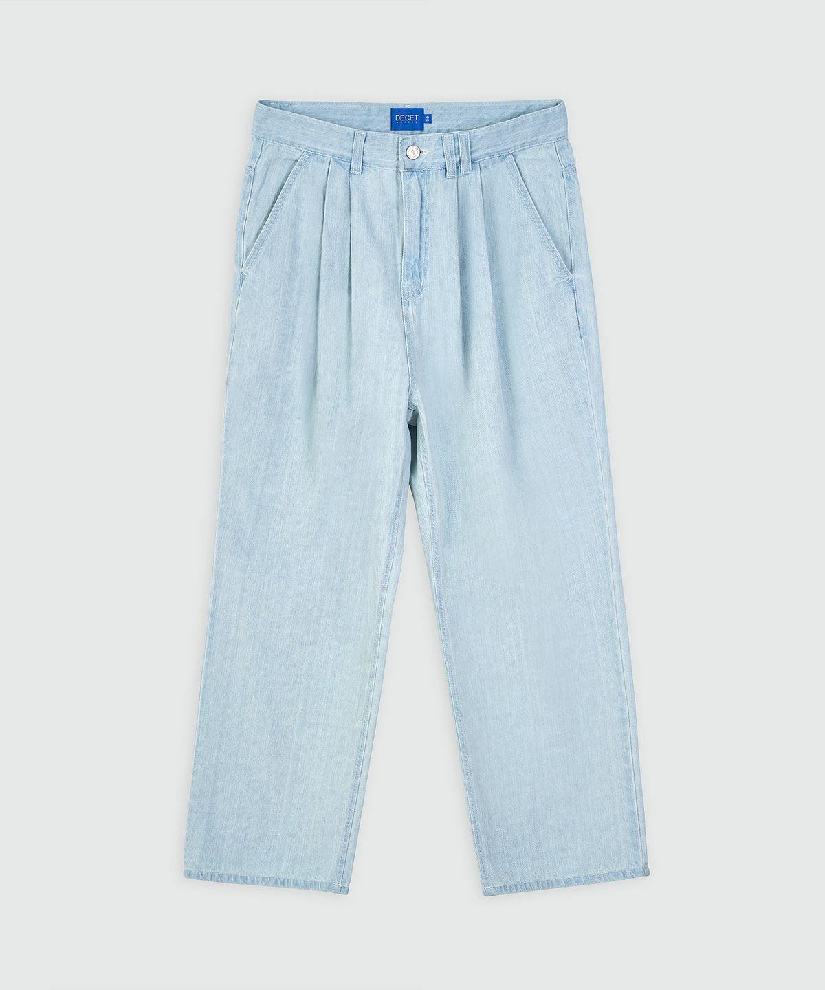 데케트(DECET) [썸머 린넨라이크]Linen Like 2Pleats Wide Jeans DCPTOL5LightBlue