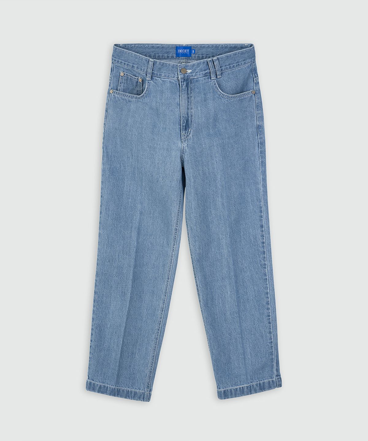 데케트(DECET) [썸머 린넨라이크]Linen Like Cropped Tapered Jeans DCPTOL4Blue