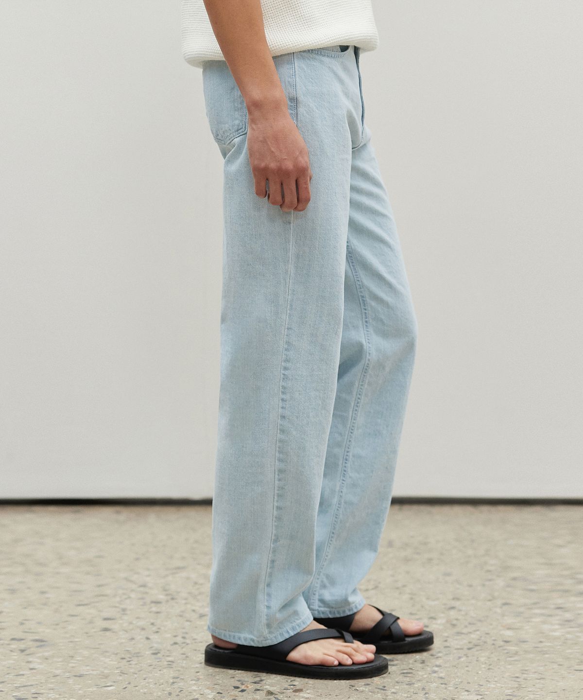 데케트(DECET) [썸머 린넨라이크]Linen Like Semi Wide Jeans DCPTOL3LightBlue