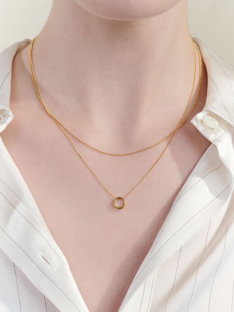 ★Hei★ sv925 circle layered necklace MUSINSA | HEI [sv925] circle layered necklace