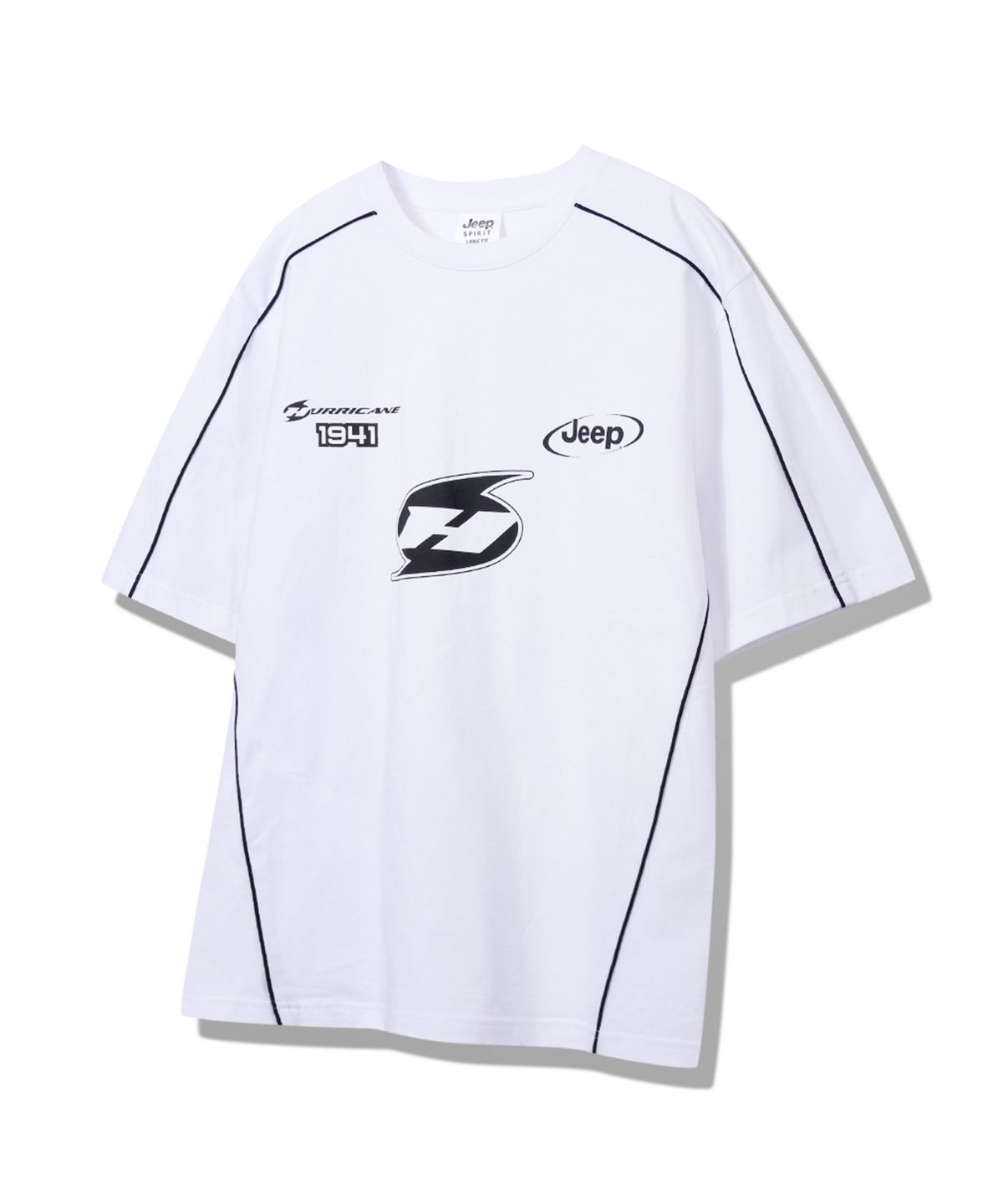 지프(JEEP) PARIS Sports 허리케인 파이핑 반팔 티 (JP5TSU102WH)