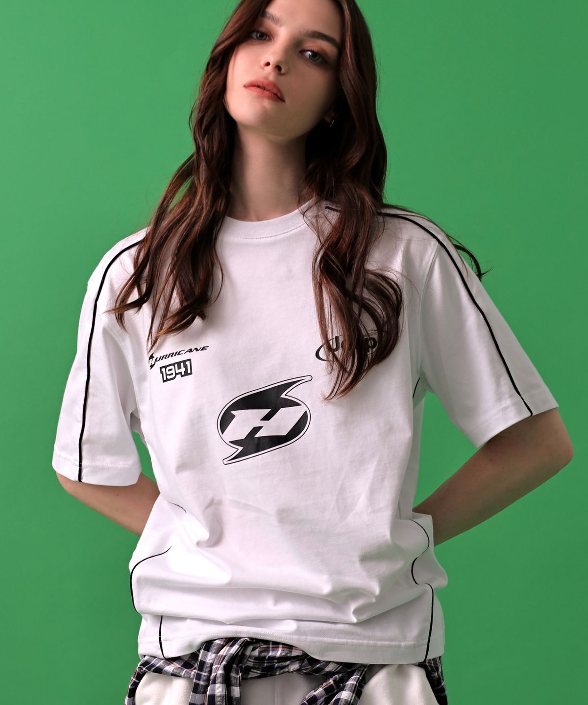 지프(JEEP) PARIS Sports 허리케인 파이핑 반팔 티 (JP5TSU102WH)