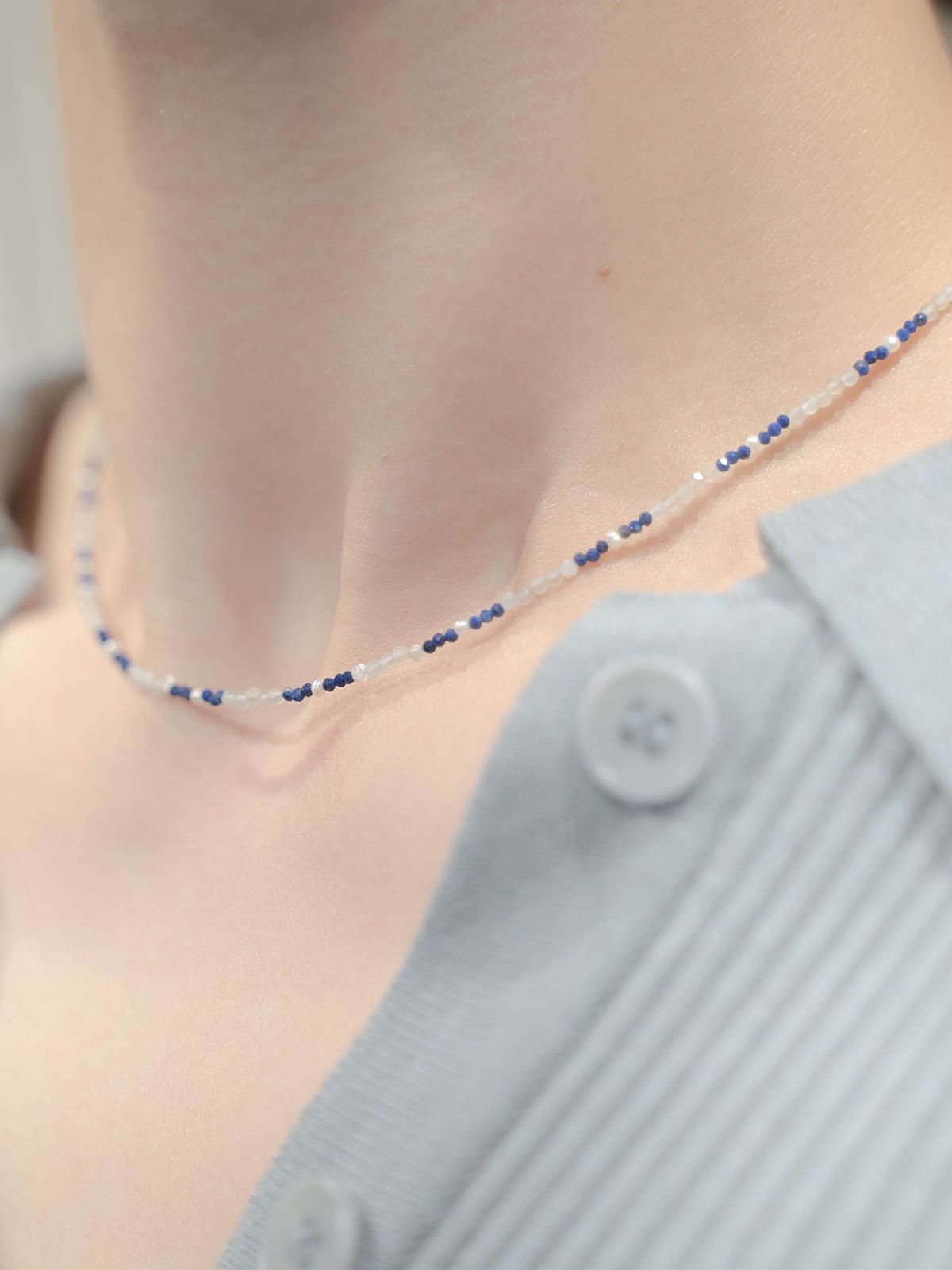 하랑(HARANG) HR 57N_Pearl Point Gemstone Beads Necklace