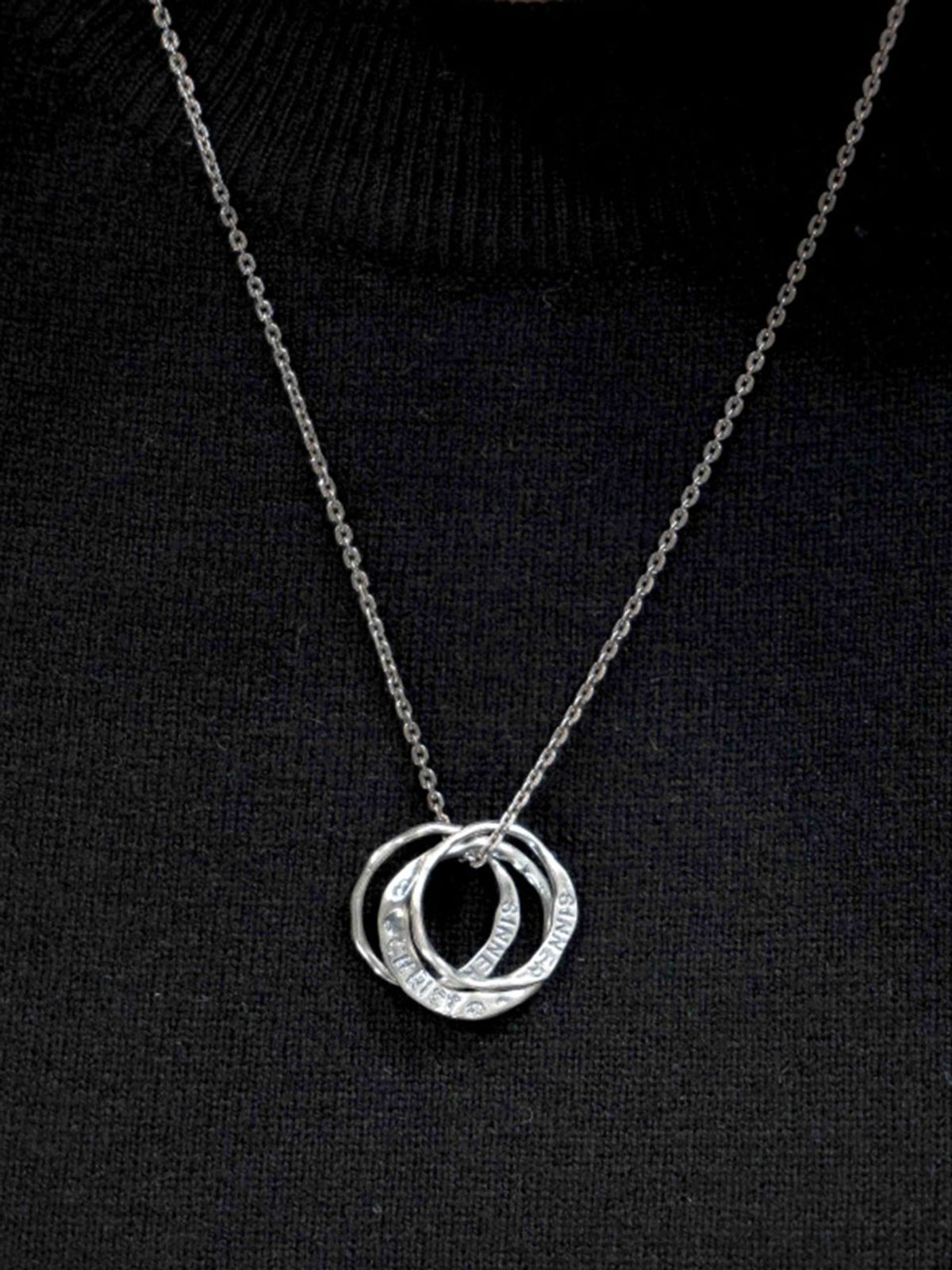 하랑(HARANG) HR 65N_Triple Silver Ring Necklace