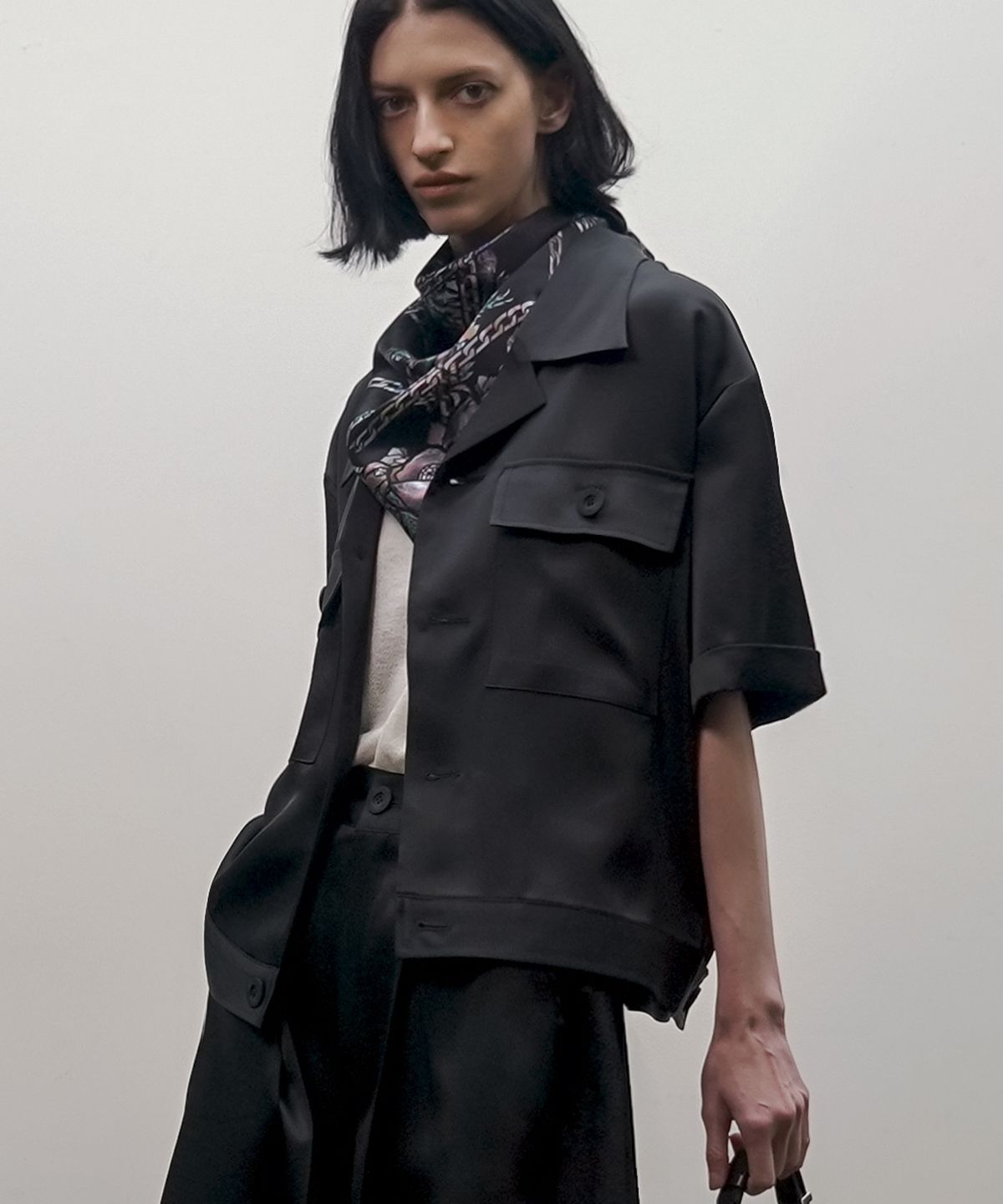 언티지(UNTAGE) 플랩 포켓 오버셔츠 자켓[Black(UNISEX)]_UTS-FS95