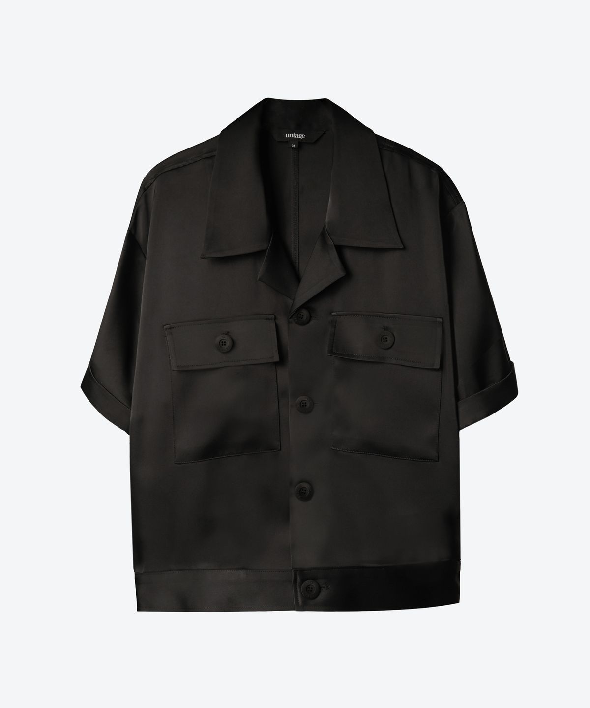 언티지(UNTAGE) 플랩 포켓 오버셔츠 자켓[Black(UNISEX)]_UTS-FS95