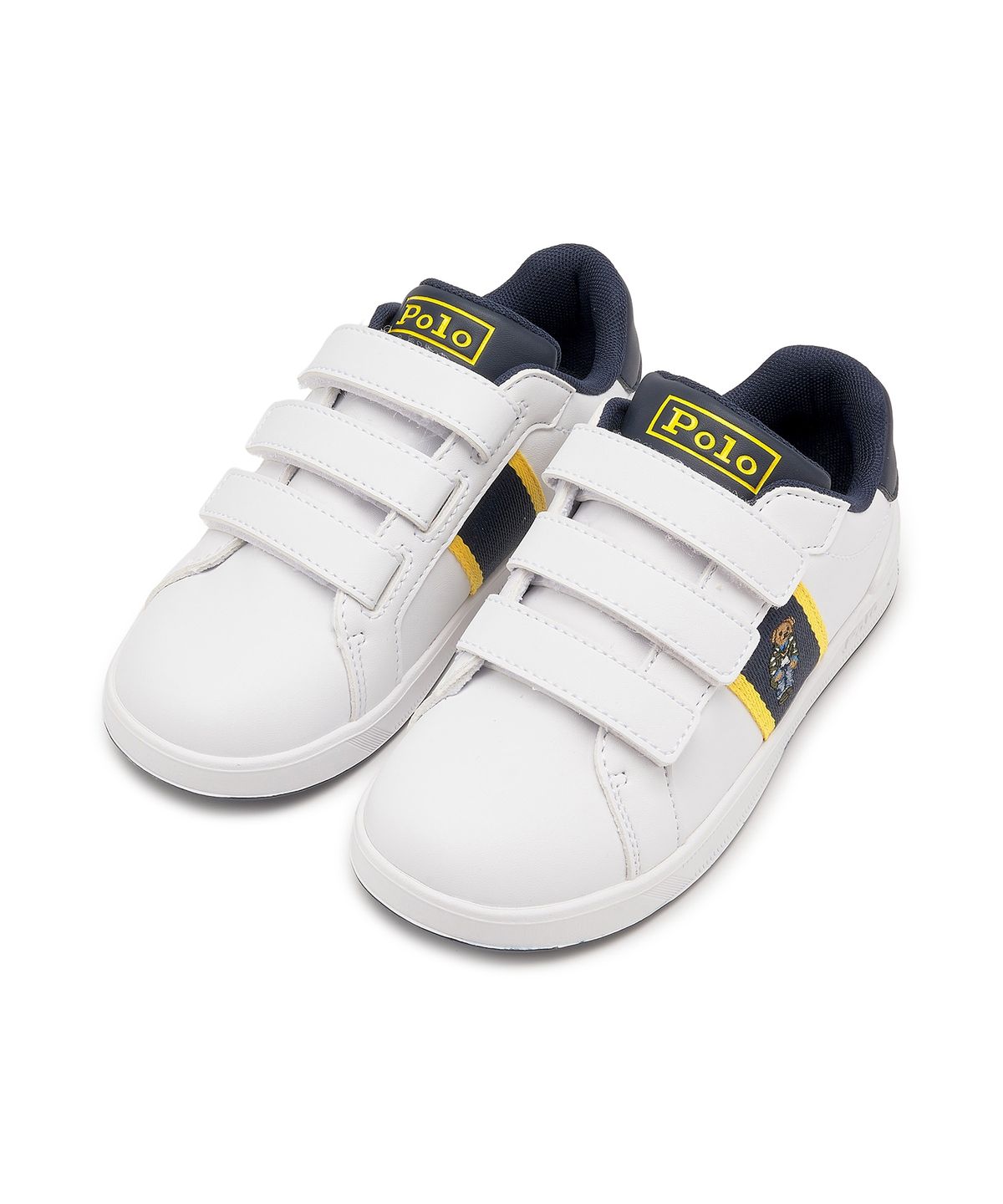폴로 랄프 로렌 칠드런(POLO RALPH LAUREN CHILDREN) 8-18세 헤리티지 코트 폴로 베어 EZ 스니커즈 - 화이트