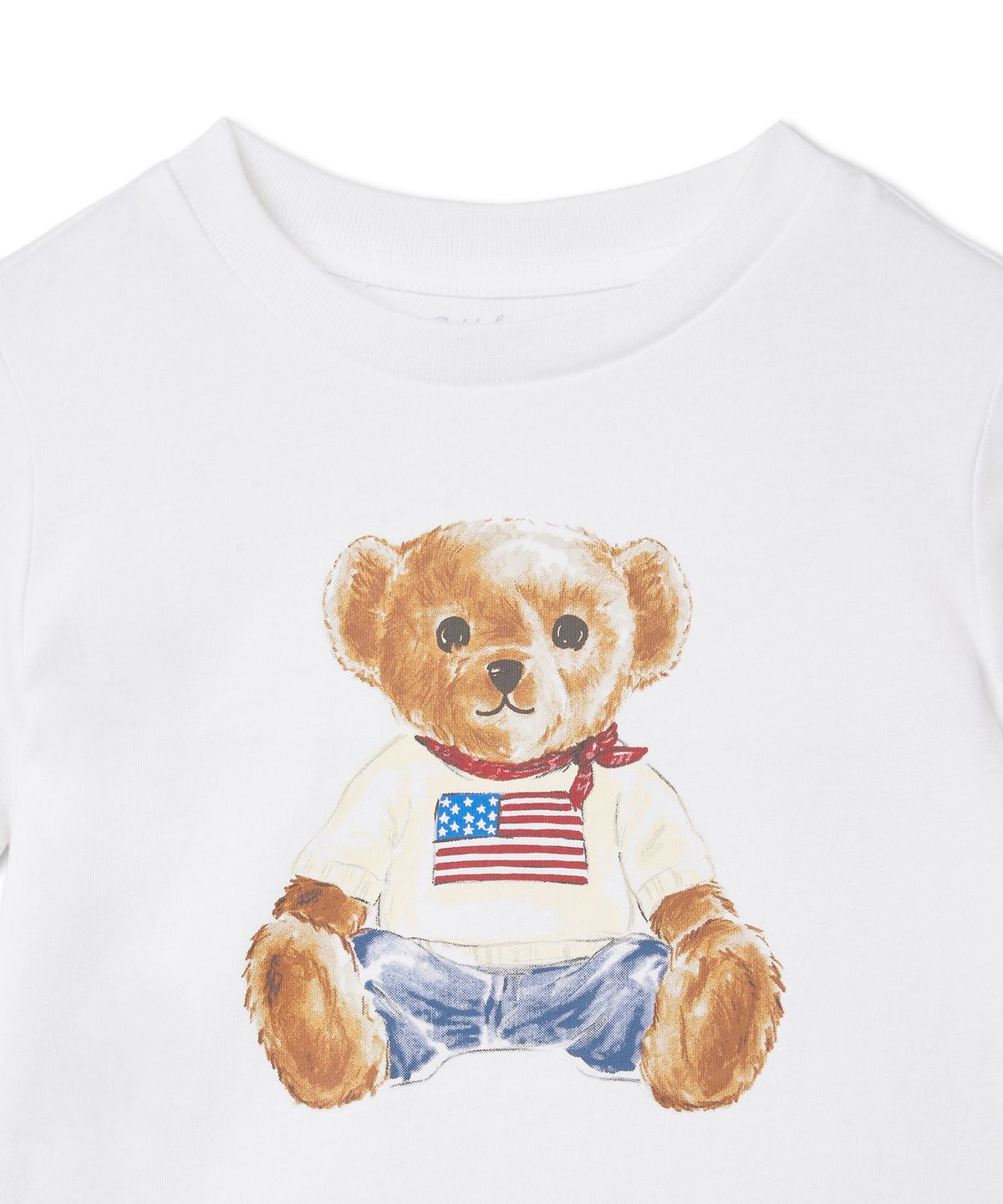 폴로 랄프 로렌 칠드런(POLO RALPH LAUREN CHILDREN) 베이비 폴로 베어 코튼 저지 티 - 화이트