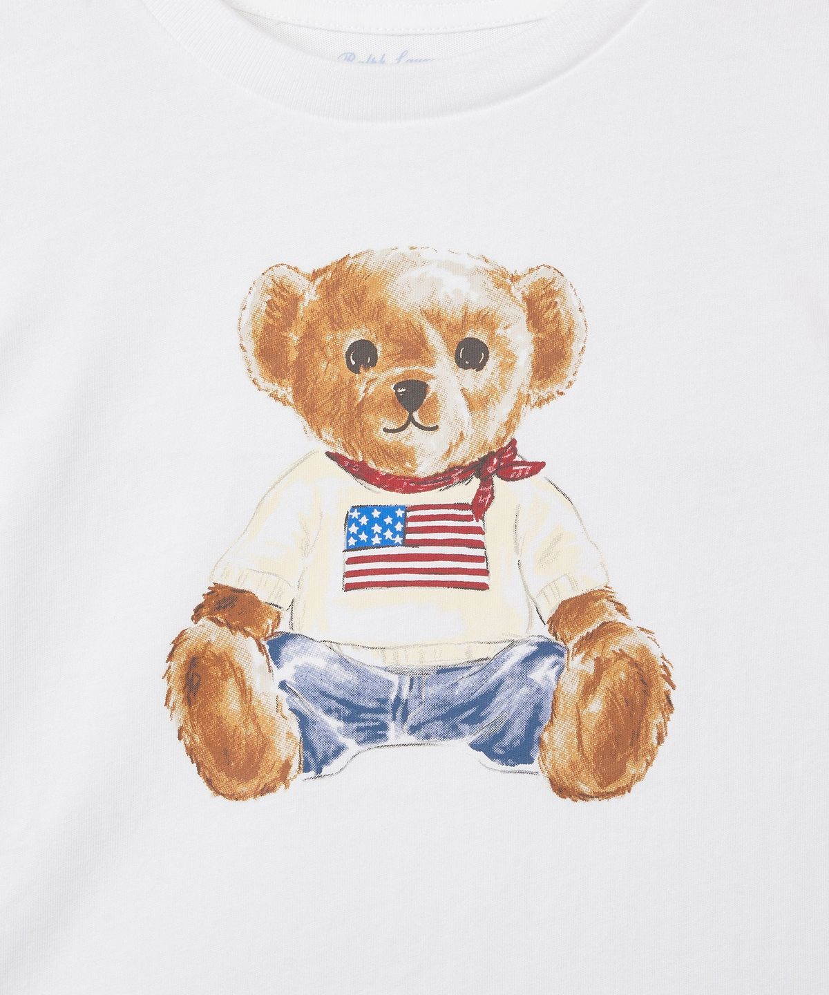 폴로 랄프 로렌 칠드런(POLO RALPH LAUREN CHILDREN) 베이비 폴로 베어 코튼 저지 티 - 화이트