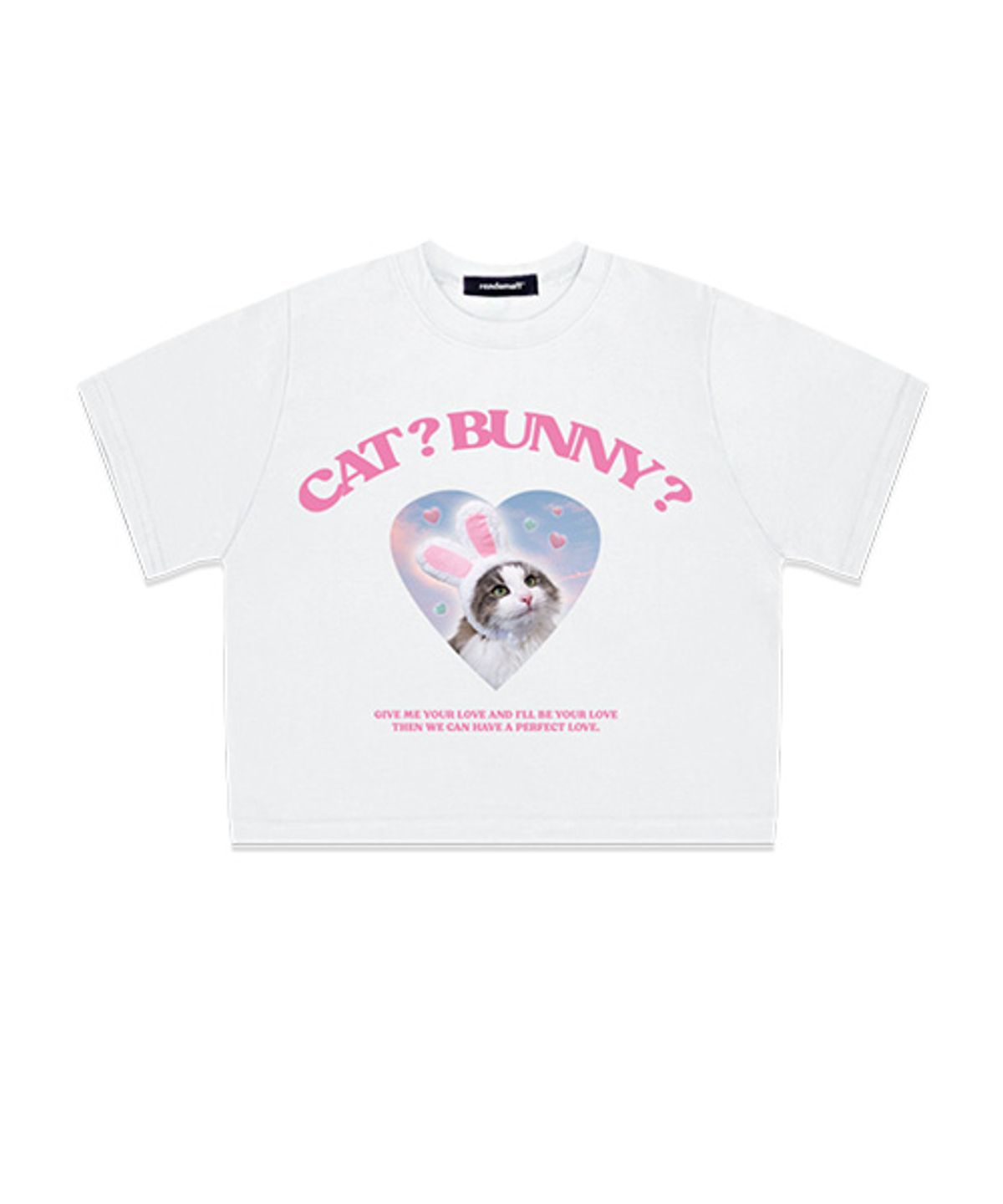 랜덤오프(RANDOMOFF) CAT&BUNNY 슬림 크롭티 [4컬러]