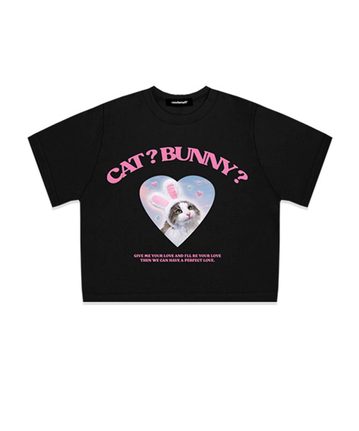 랜덤오프(RANDOMOFF) CAT&BUNNY 슬림 크롭티 [4컬러]
