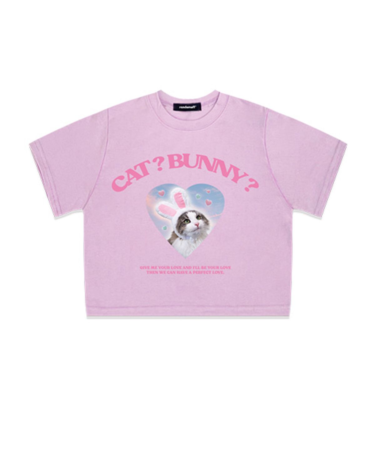 랜덤오프(RANDOMOFF) CAT&BUNNY 슬림 크롭티 [4컬러]