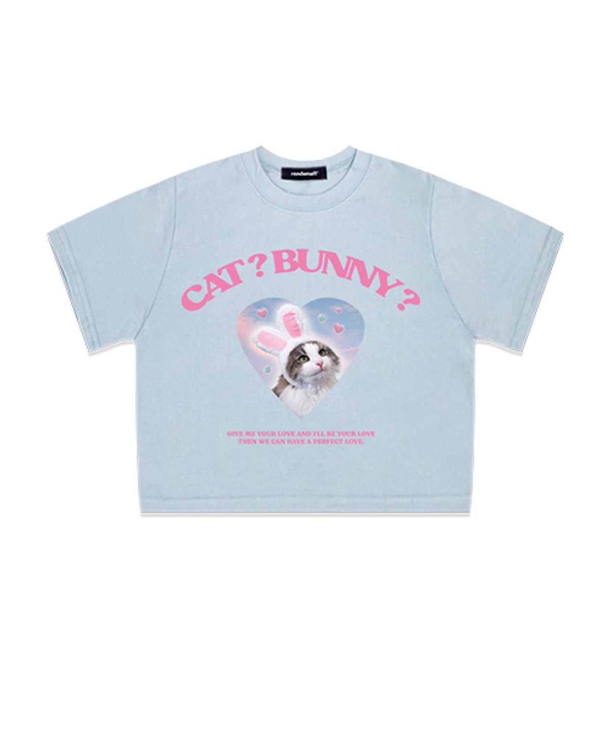 랜덤오프(RANDOMOFF) CAT&BUNNY 슬림 크롭티 [4컬러]