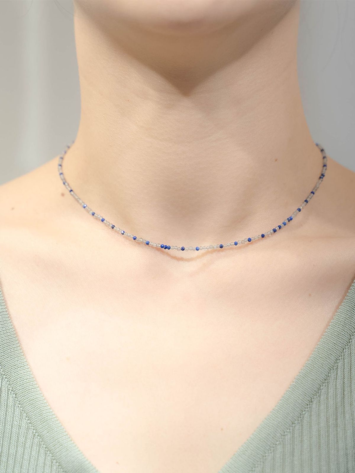 하랑(HARANG) HR 165N_Lapis Lazuli Labradorite Beads Necklace