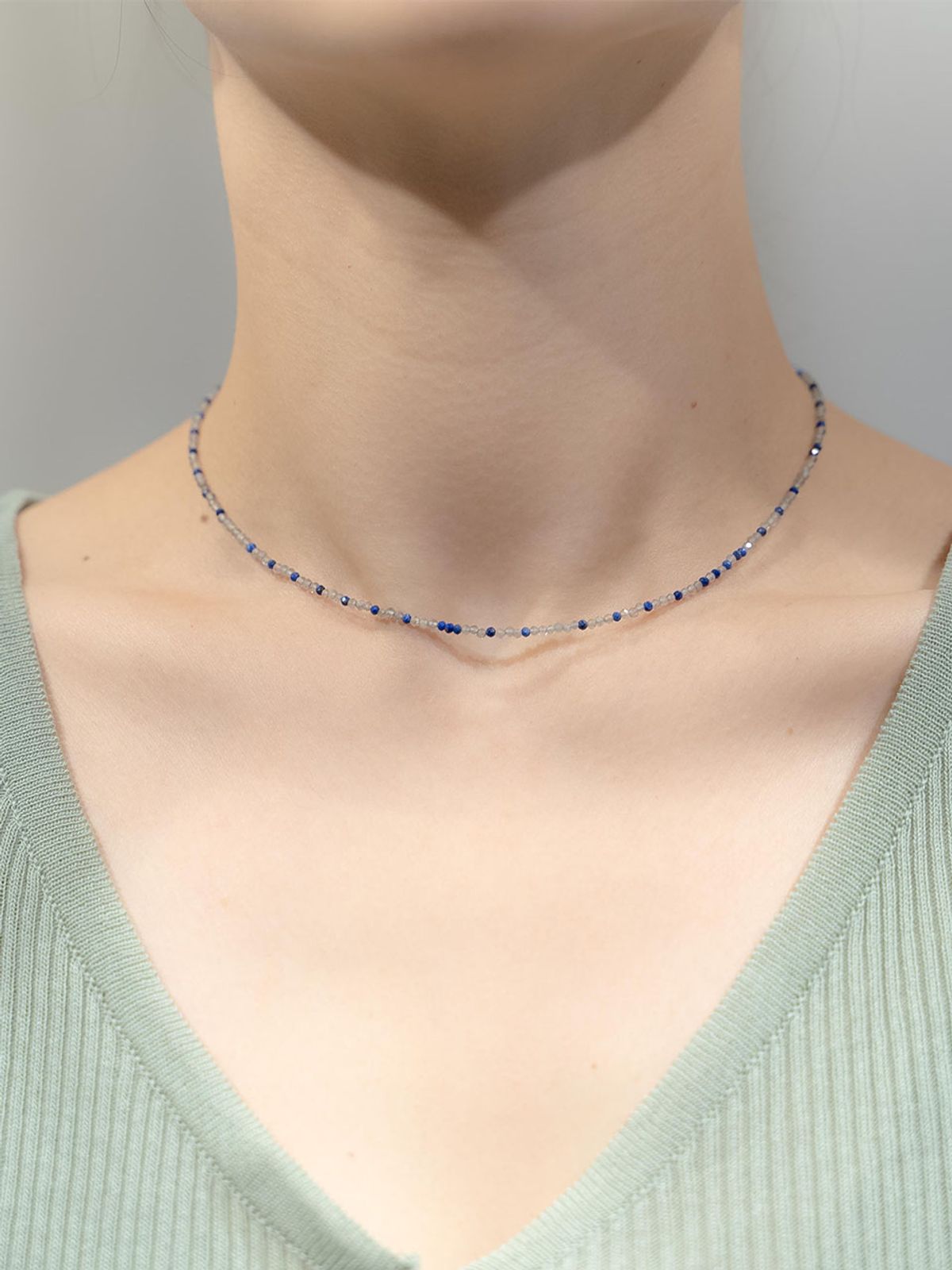 하랑(HARANG) HR 165N_Lapis Lazuli Labradorite Beads Necklace