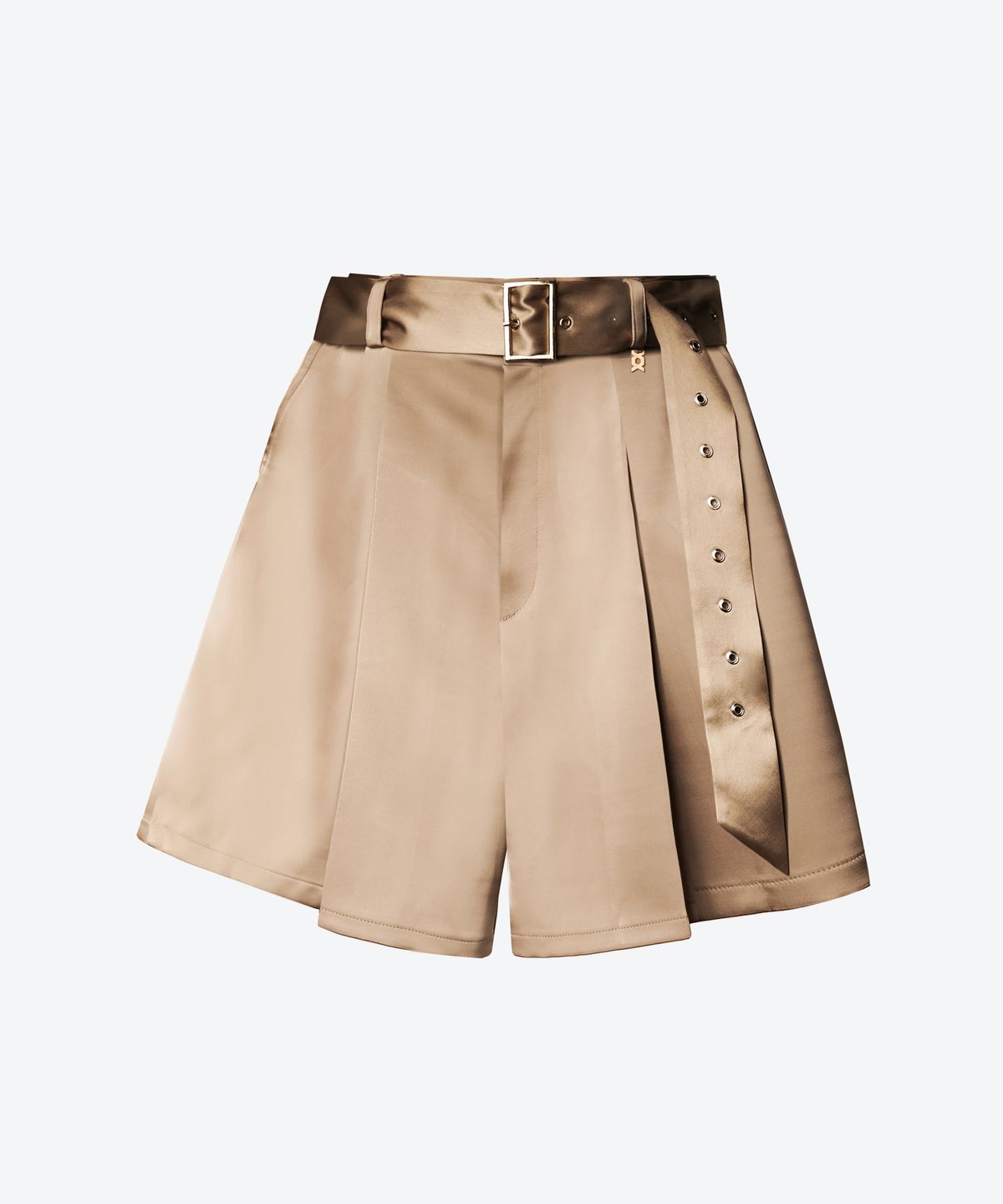 언티지(UNTAGE) 플리츠 와이드 벨트 반바지[Gold(UNISEX)]_UTP-SP02