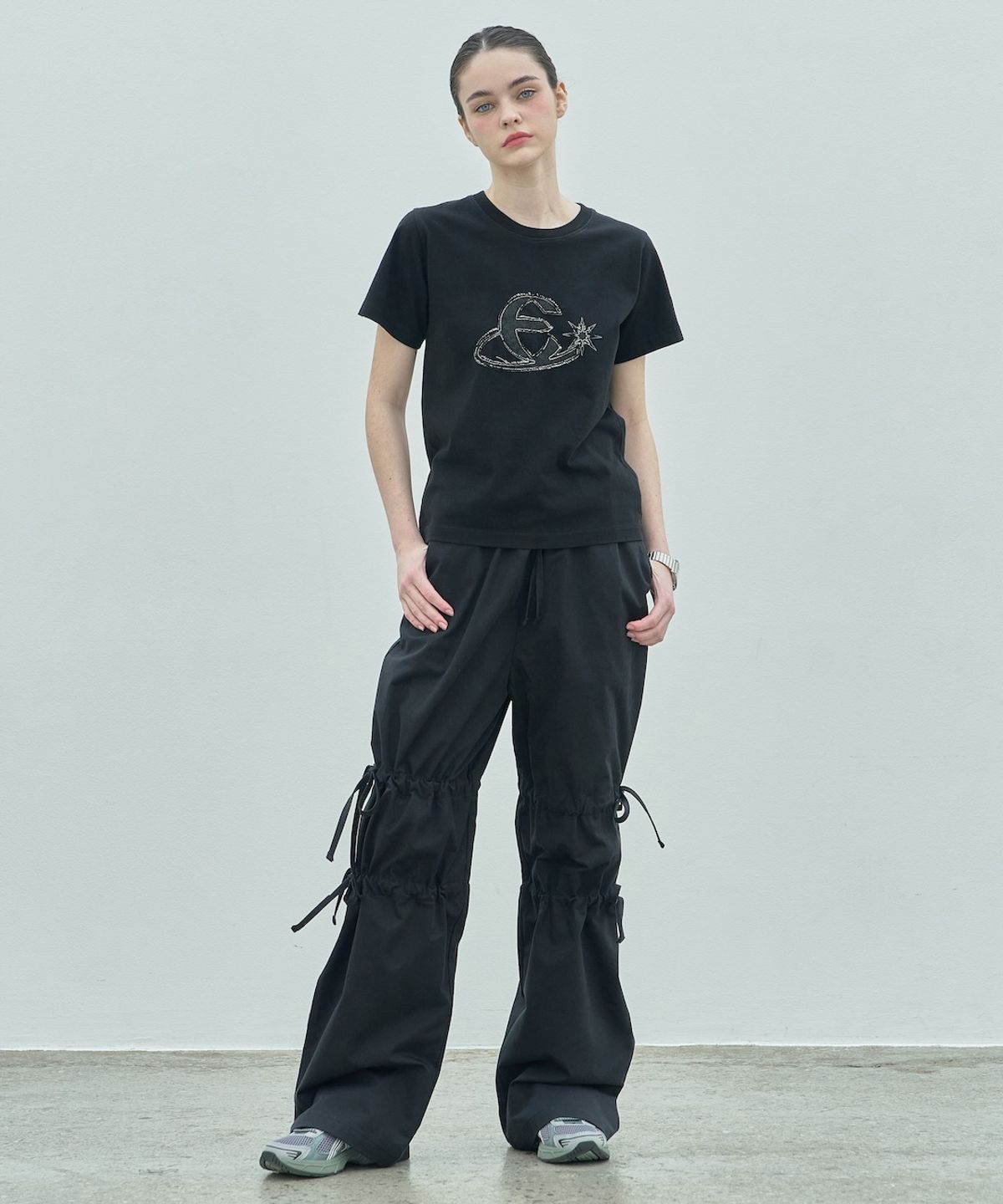 엘리오티(ELLIOTI) Ribbon Banding Pants_Black