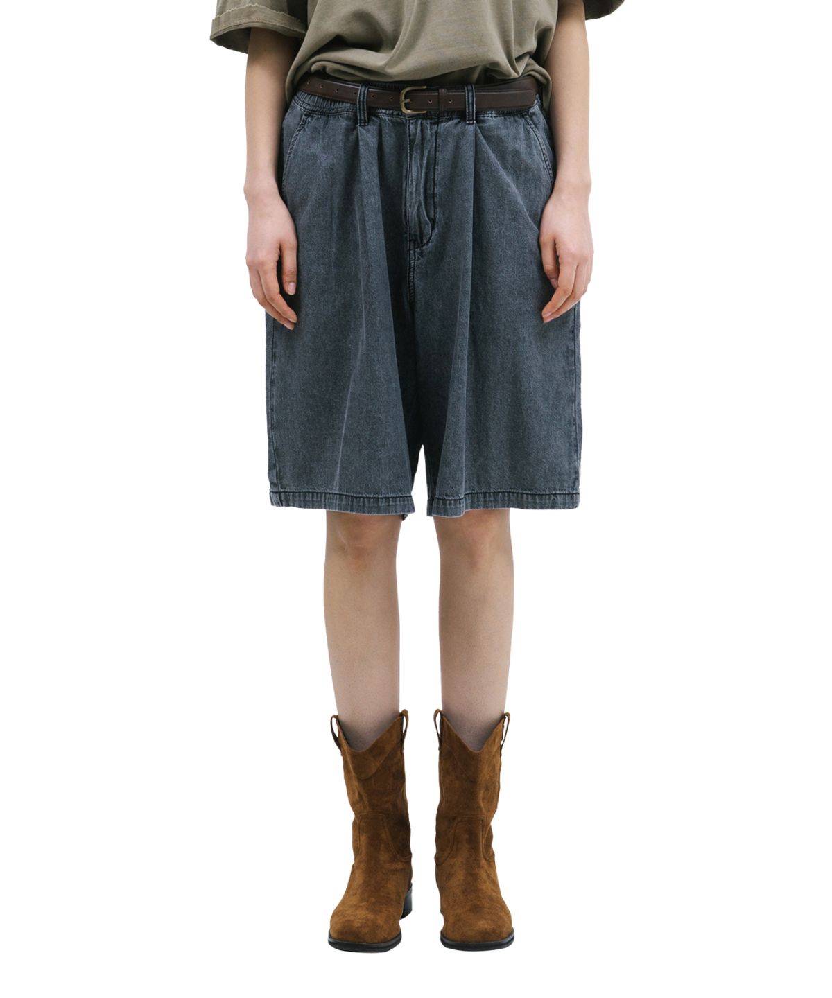 빅유니온(BIG UNION) EASY DENIM SHORTS / BLACK DENIM