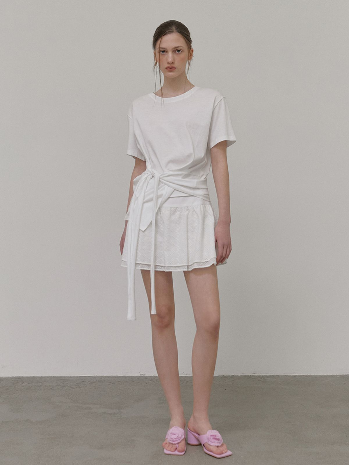 에트몽(ETMON) Tie Loose T-Shirt, White