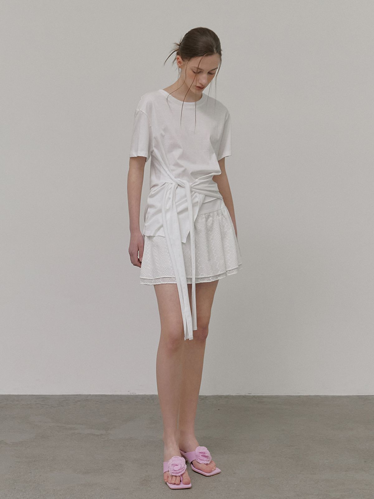 에트몽(ETMON) Tie Loose T-Shirt, White