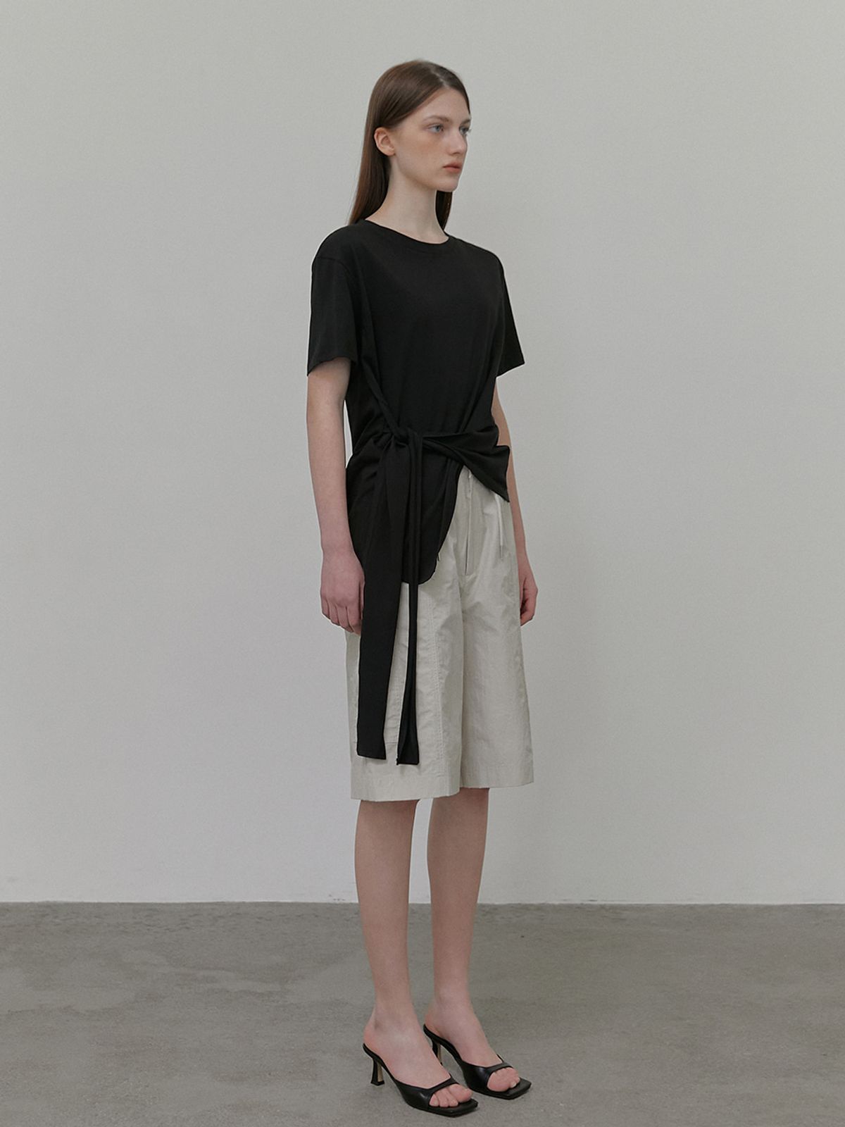 에트몽(ETMON) Tie Loose T-Shirt, Black