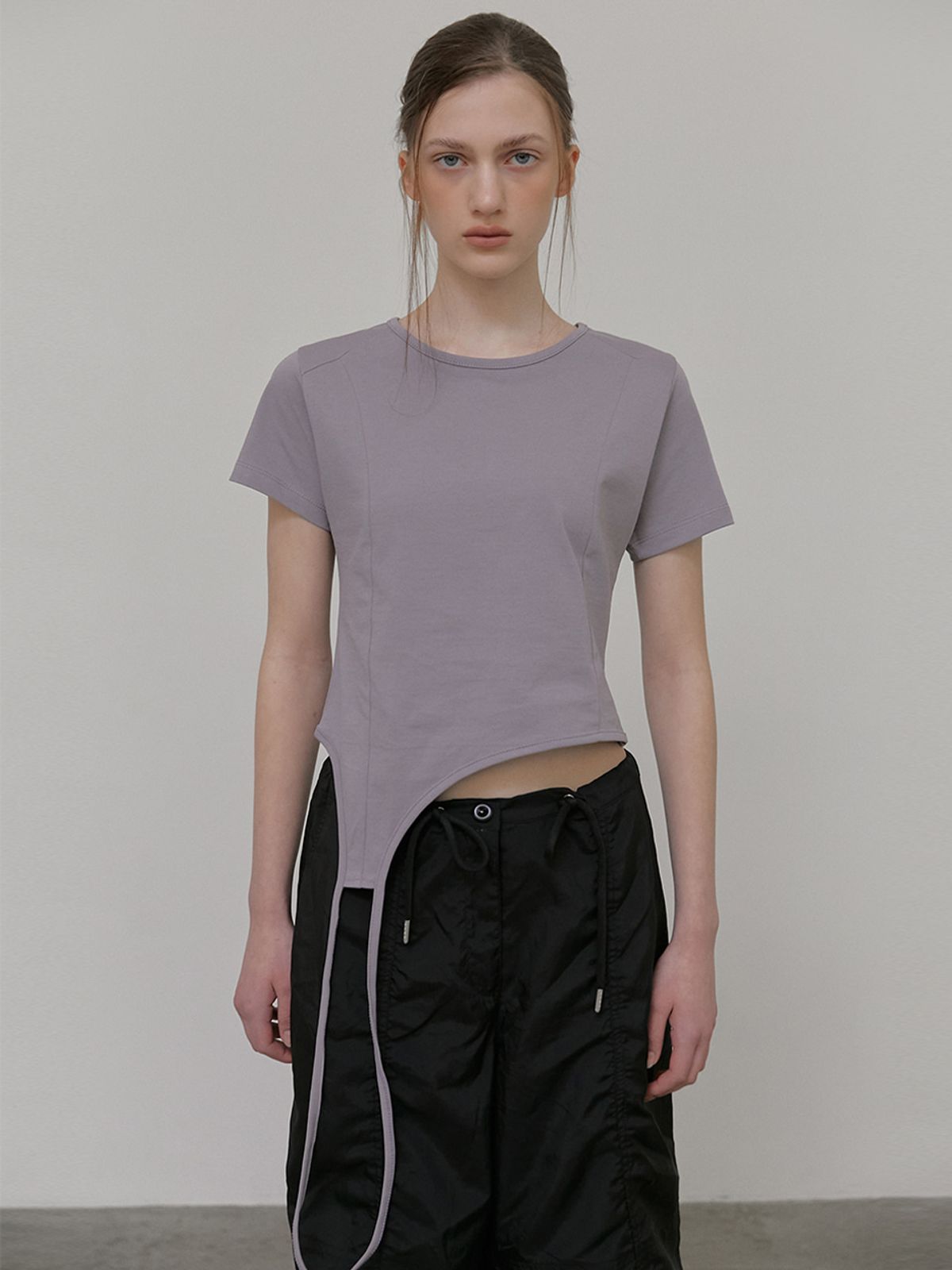 에트몽(ETMON) Drop Strap T-Shirt, Ash Purple