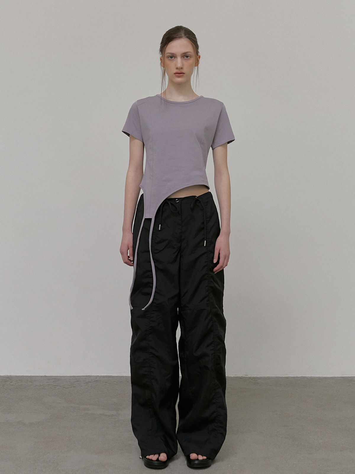 에트몽(ETMON) Drop Strap T-Shirt, Ash Purple