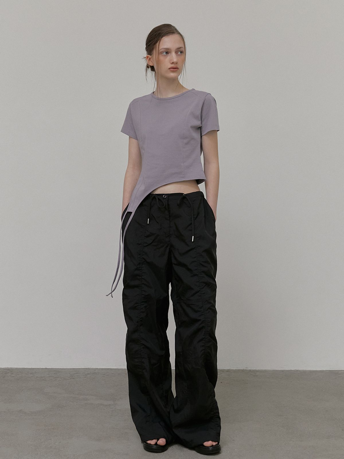 에트몽(ETMON) Drop Strap T-Shirt, Ash Purple