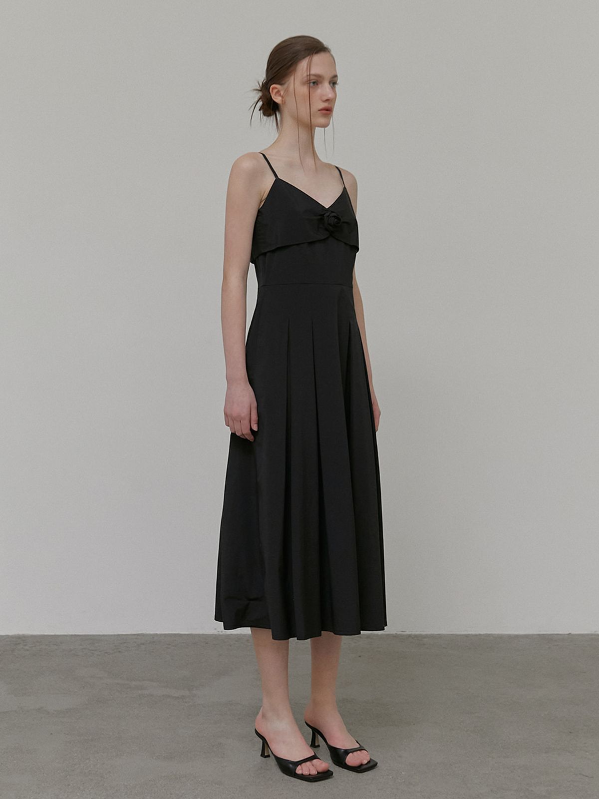 에트몽(ETMON) Slip Corsage Dress, Black