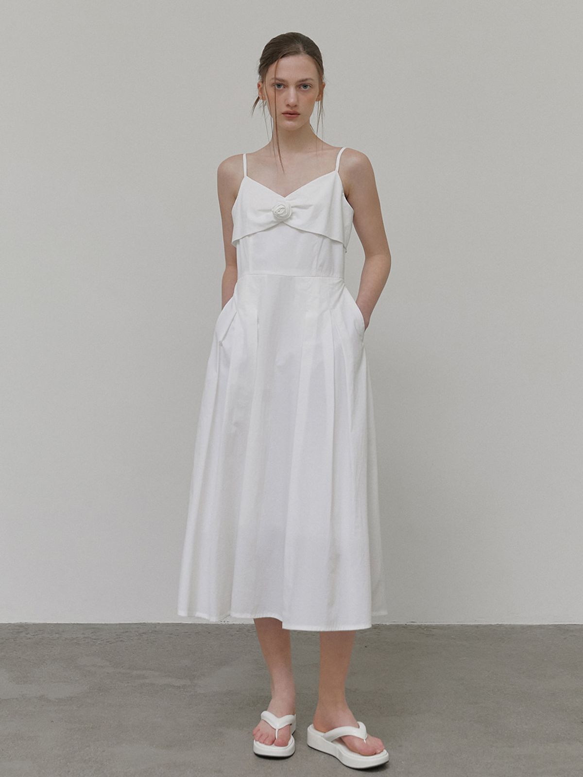 에트몽(ETMON) Slip Corsage Dress, White