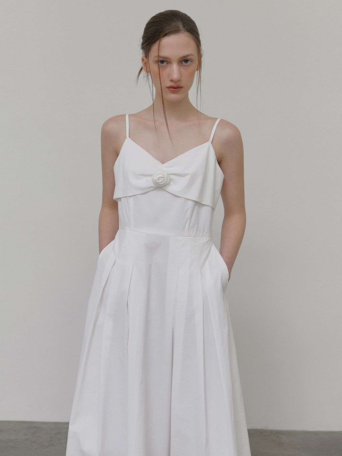 에트몽(ETMON) Slip Corsage Dress, White