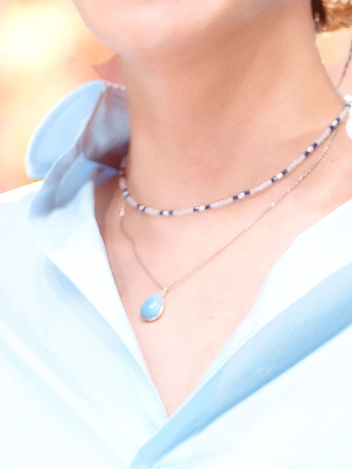 하랑(HARANG) HR 281N_Milky Aquamarine Necklace Necklace