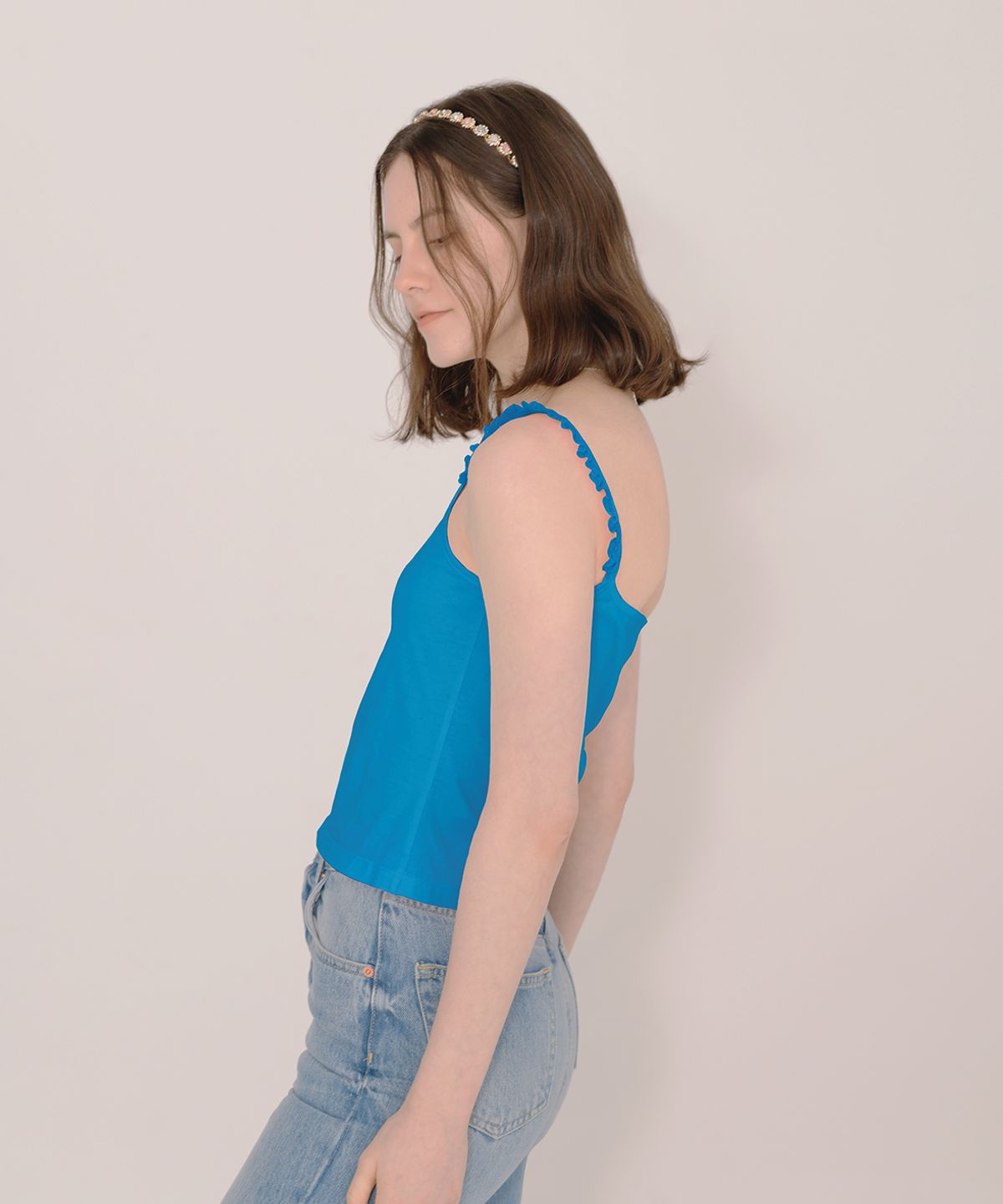 아이스가든에이오공팔(ICE GARDEN A.508) Lace Trimming One Shoulder Camisole