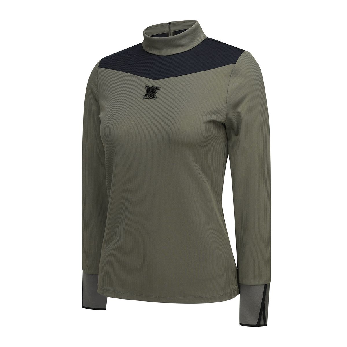 어뉴골프(ANEW GOLF) WOMEN SHOULDER BLOCK LONG T-SHIRT_KH