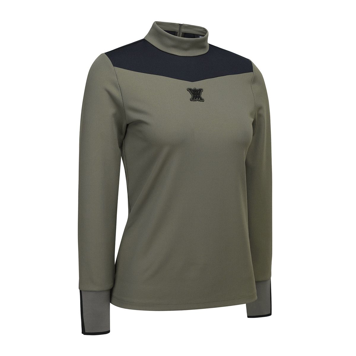 어뉴골프(ANEW GOLF) WOMEN SHOULDER BLOCK LONG T-SHIRT_KH