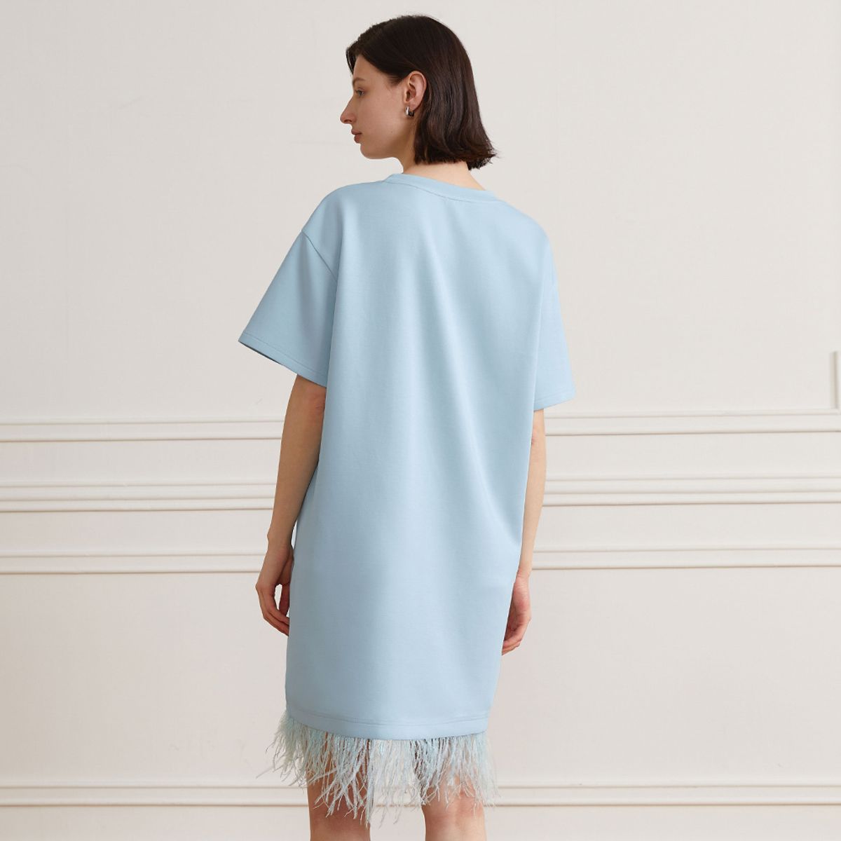 와이와이아이엠(YYIAM) YY_Fringed loose-fit dress_BLUE