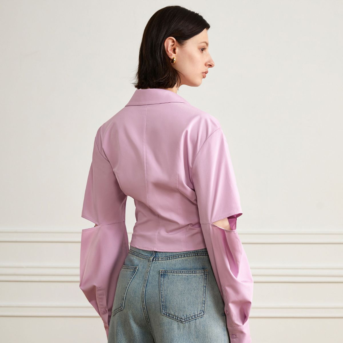 와이와이아이엠(YYIAM) YY_Simple hollow crop shirt