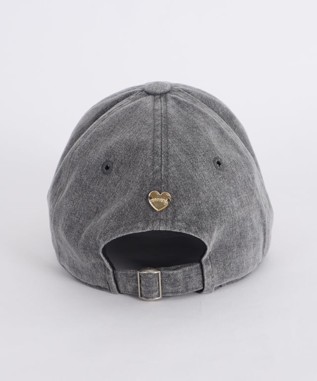 MUSINSA公式 | RONRON HEART RIBBON BALL CAP CHARCOAL CREAM