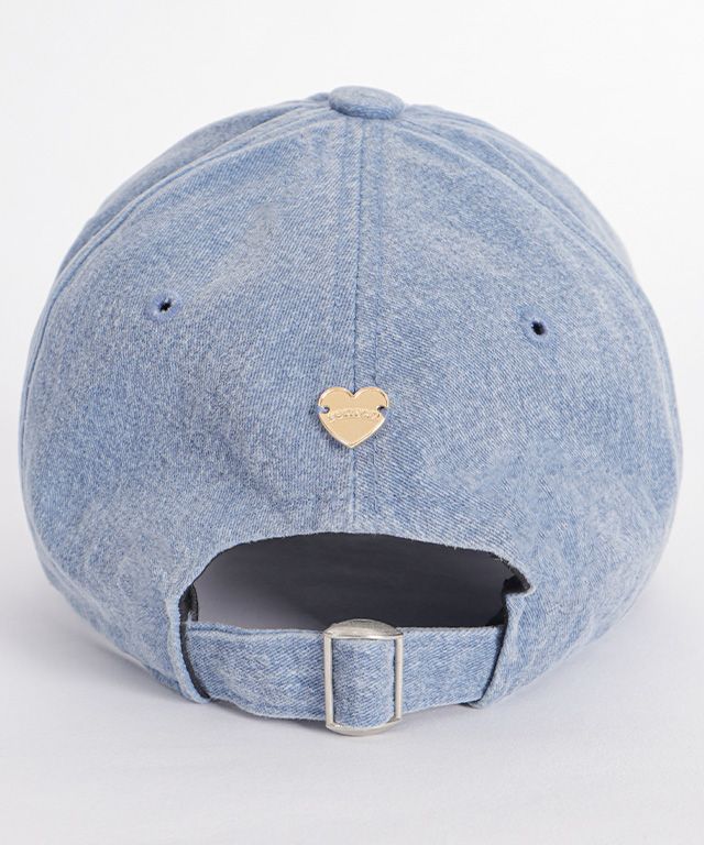 MUSINSA | RONRON HEART RIBBON BALL CAP BLUE