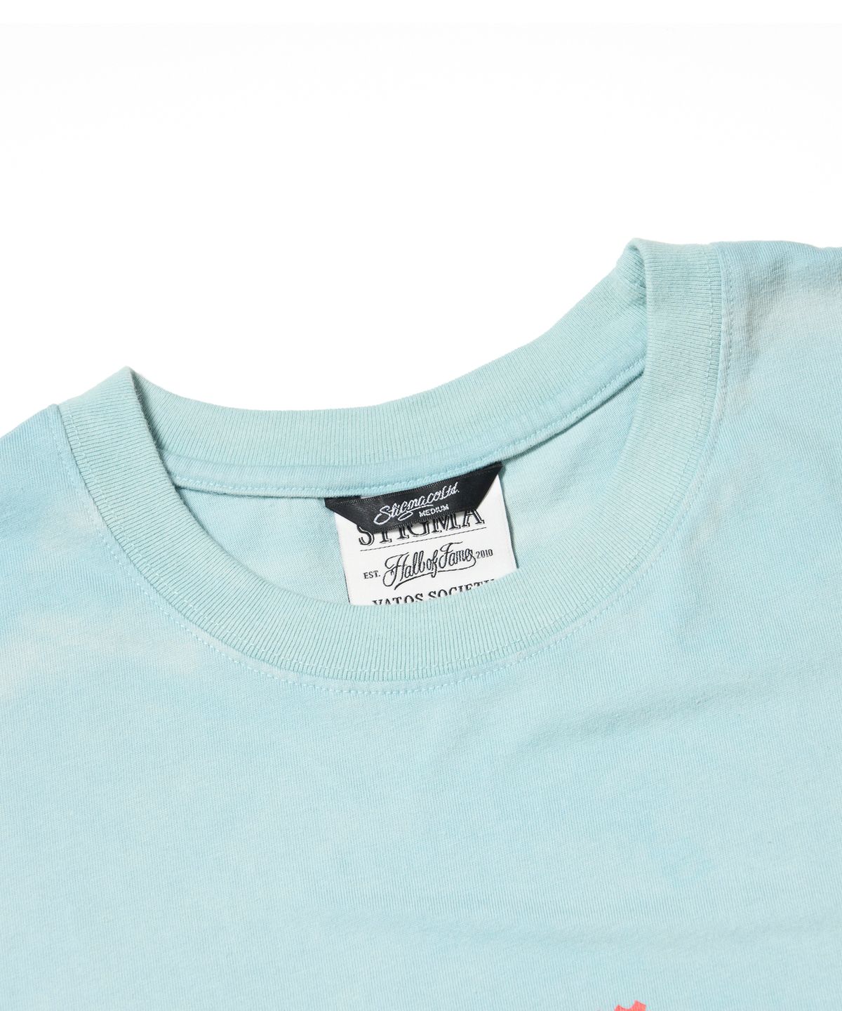 스티그마(STIGMA) STGM Logo Vintage-Like Washed Oversized Short Sleeves T-Shirts Sky Blue