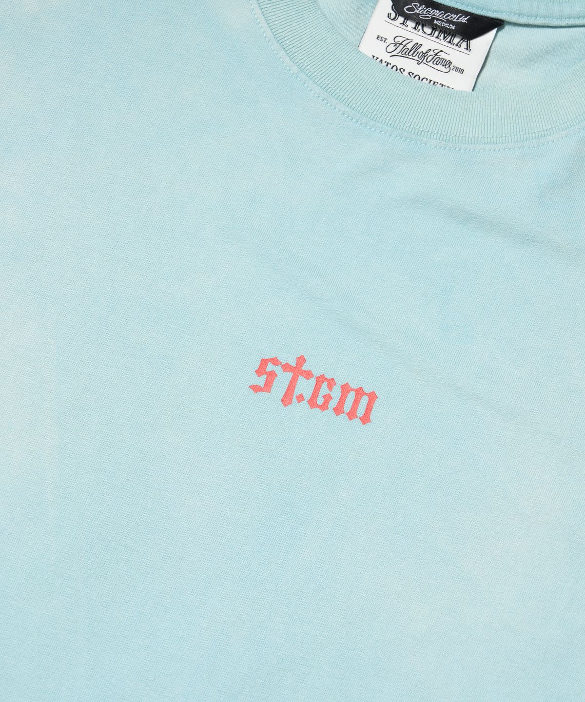 스티그마(STIGMA) STGM Logo Vintage-Like Washed Oversized Short Sleeves T-Shirts Sky Blue
