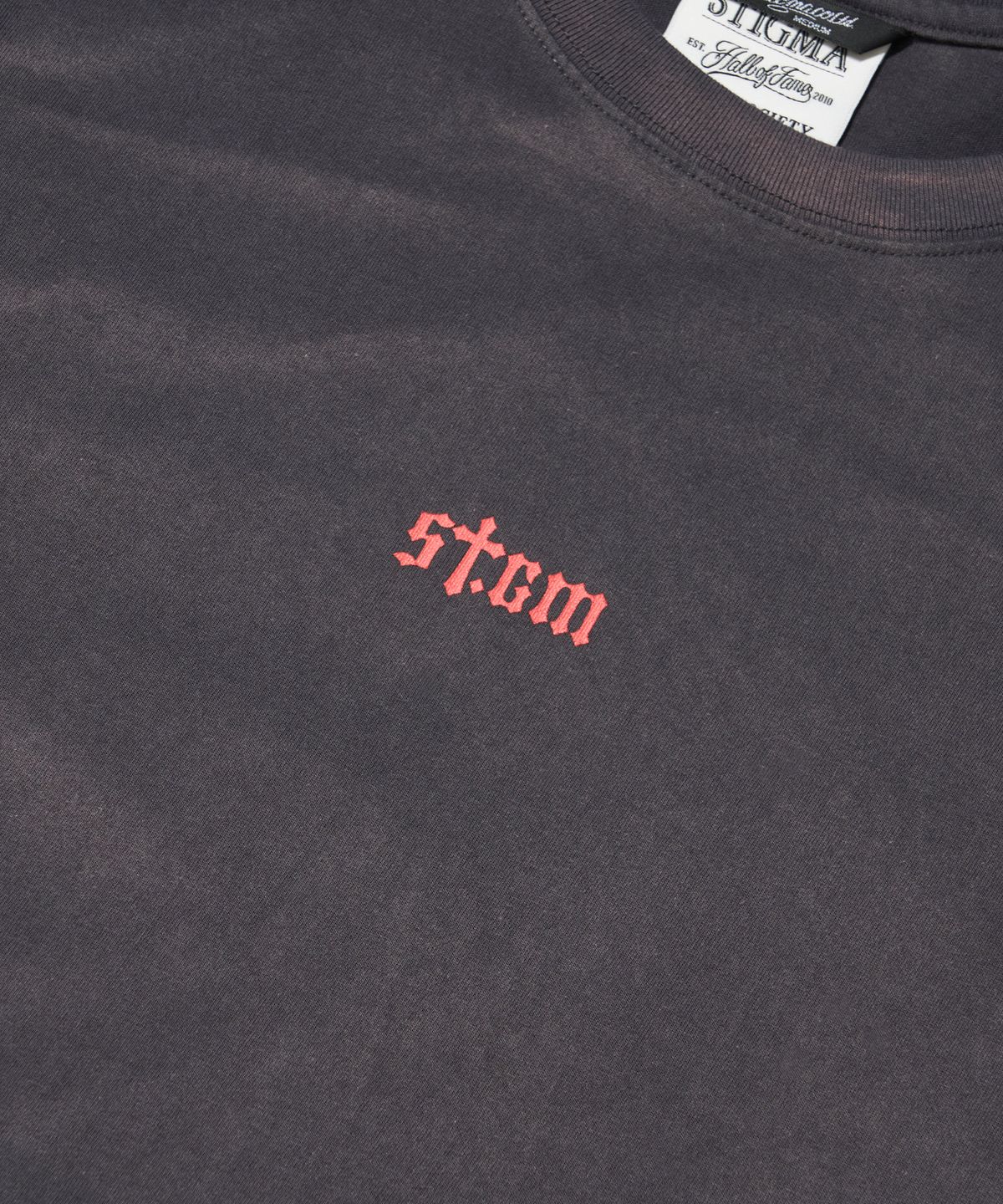 스티그마(STIGMA) STGM Logo Vintage-Like Washed Oversized Short Sleeves T-Shirts Charcoal