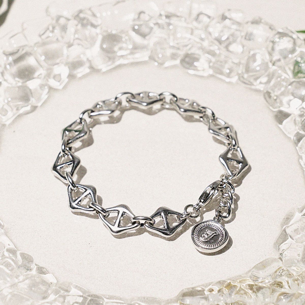 제이반스 클래식(JBANS CLASSIC) 라인다이아 핸드메이드 써지컬스틸 체인팔찌 (C2401AC1160_SV)