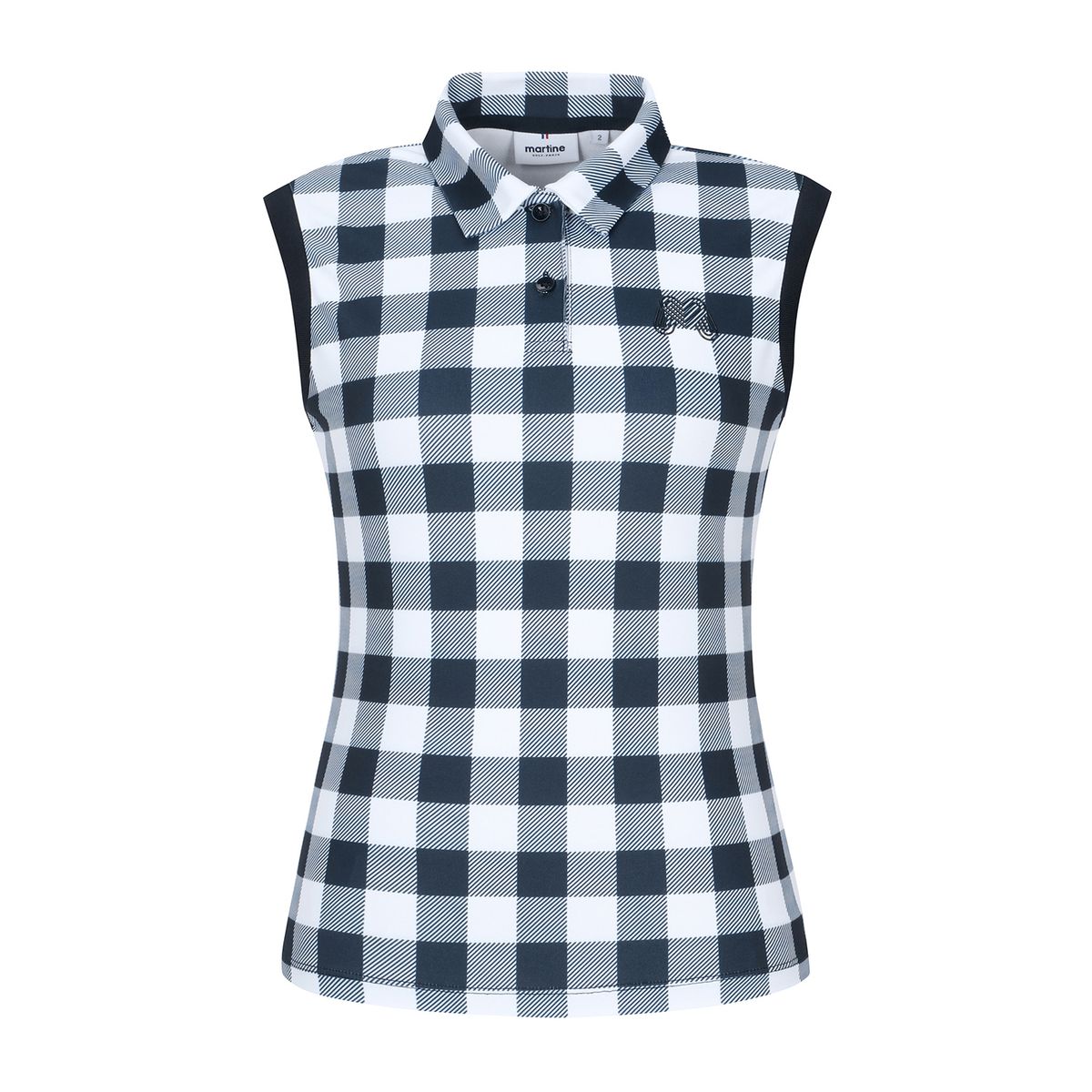 마틴골프(MARTINE GOLF) Check Sleeveless T-Shirts_Navy