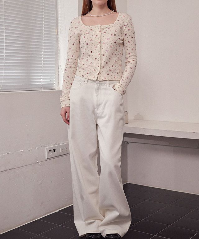 Tシャツ・カットソー RONRON SQUARE FLORAL SNAP WAFFLE CARDIGAN 4BKS356 MUSINSA公式 | RONRON SQUARE FLORAL SNAP WAFFLE CARDIGAN CREAM