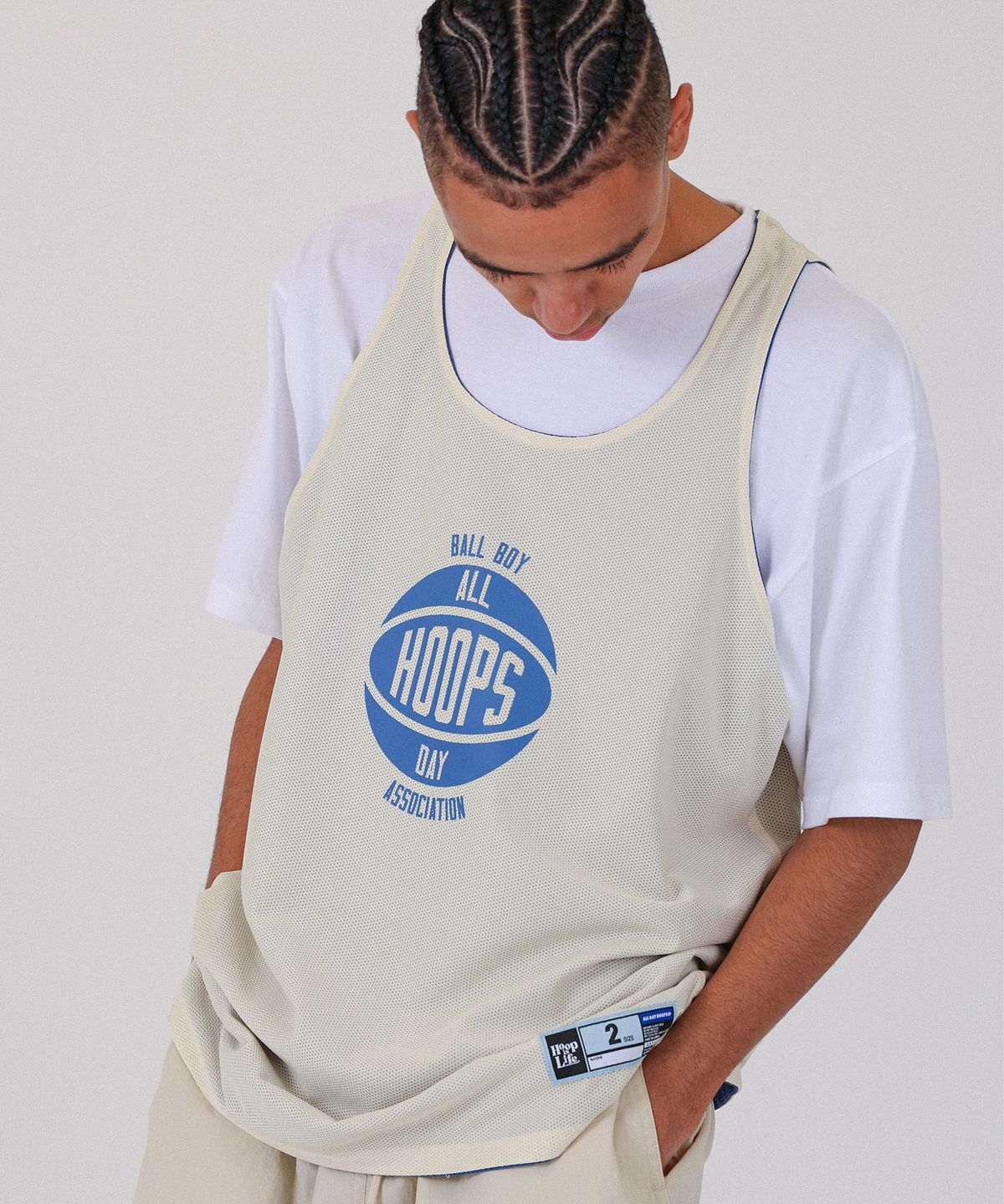 올데이훕스(ALL DAY HOOPS) 볼보이협회 클래식 양면져지 [블루/크림]