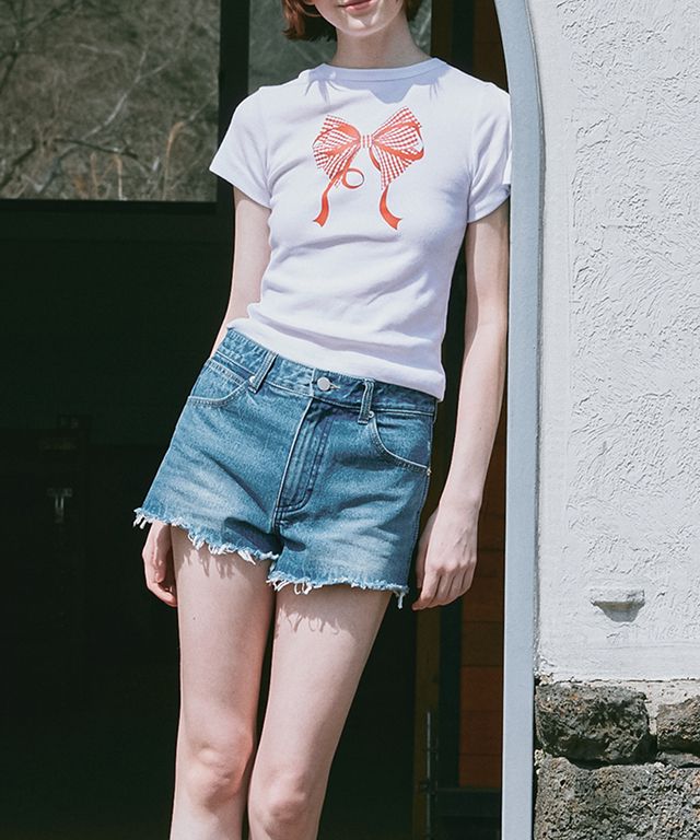 MUSINSA公式 | RONRON BACK HEART POCKET SHORT PANTS LIGHT BLUE