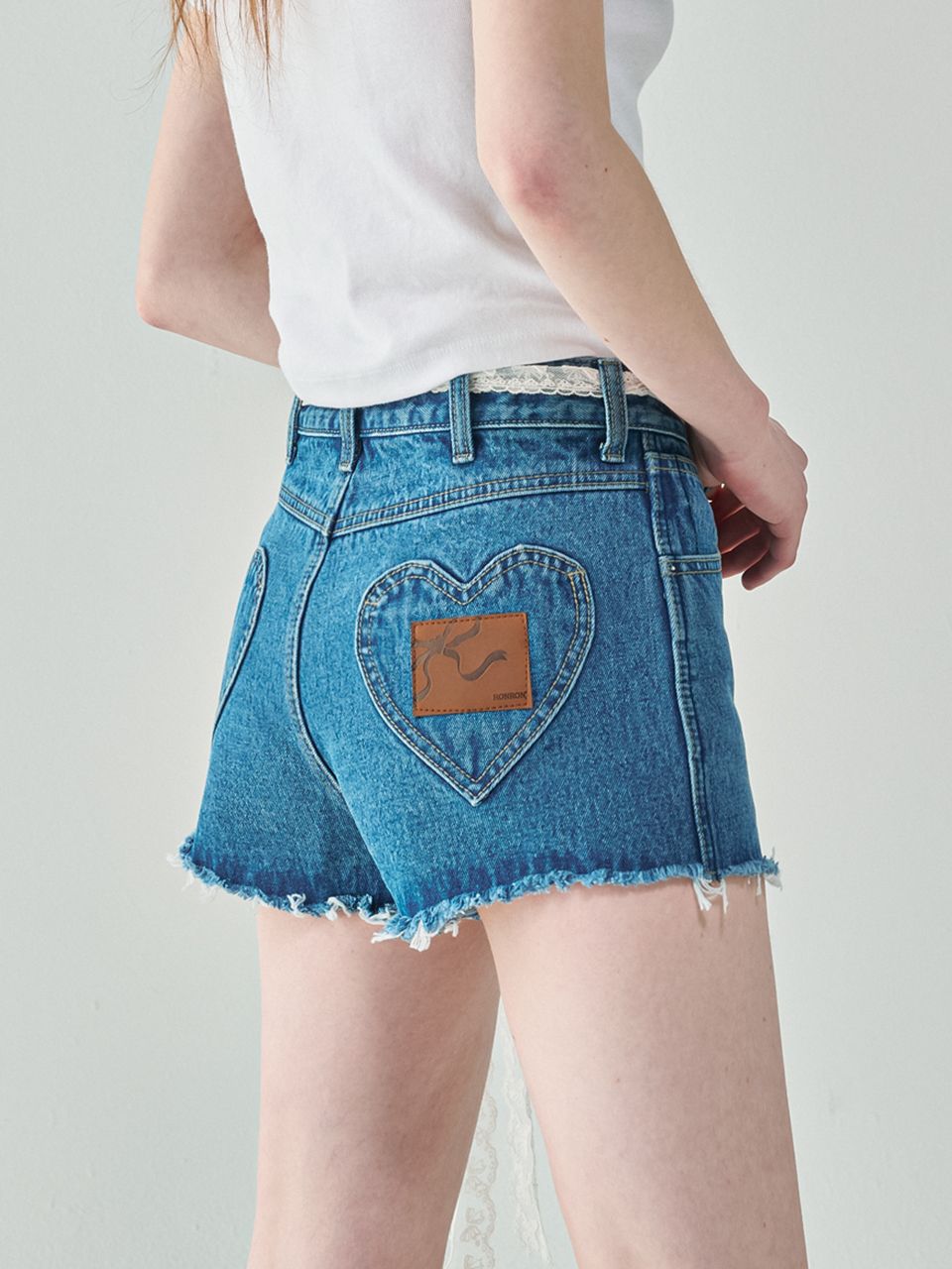 ★24-25FW新作★RONRON★BACK HEART STITCH POCKET DENIM PANTS RONRON BACK HEART STITCH POCKET DENIM PANTS INDIGO BLUE